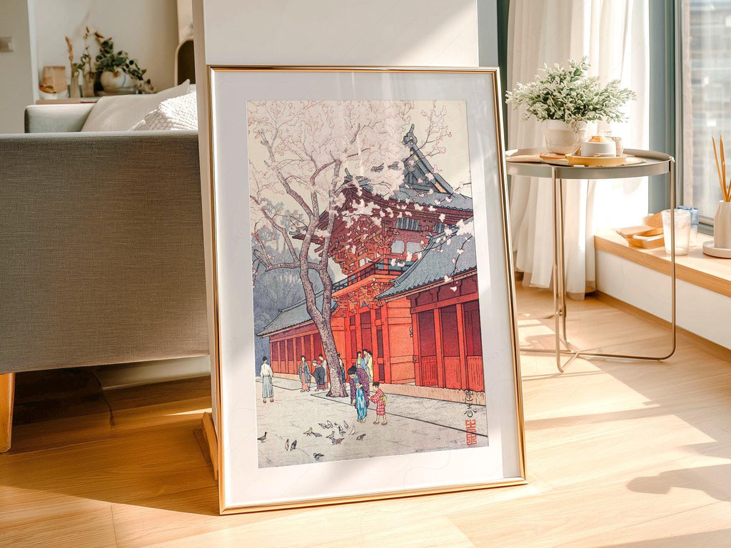 Hiroaki Takahashi Cherry Blossom Temple Print – Japanese Wall Art