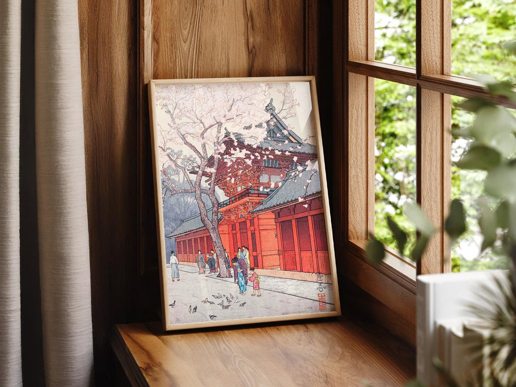 Hiroaki Takahashi Cherry Blossom Temple Print – Japanese Wall Art