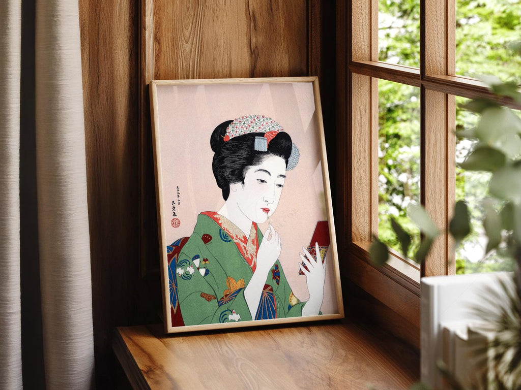 Goyo Hashiguchi Woman Applying Lipstick Print – Japanese Ukiyo-e Wall Art