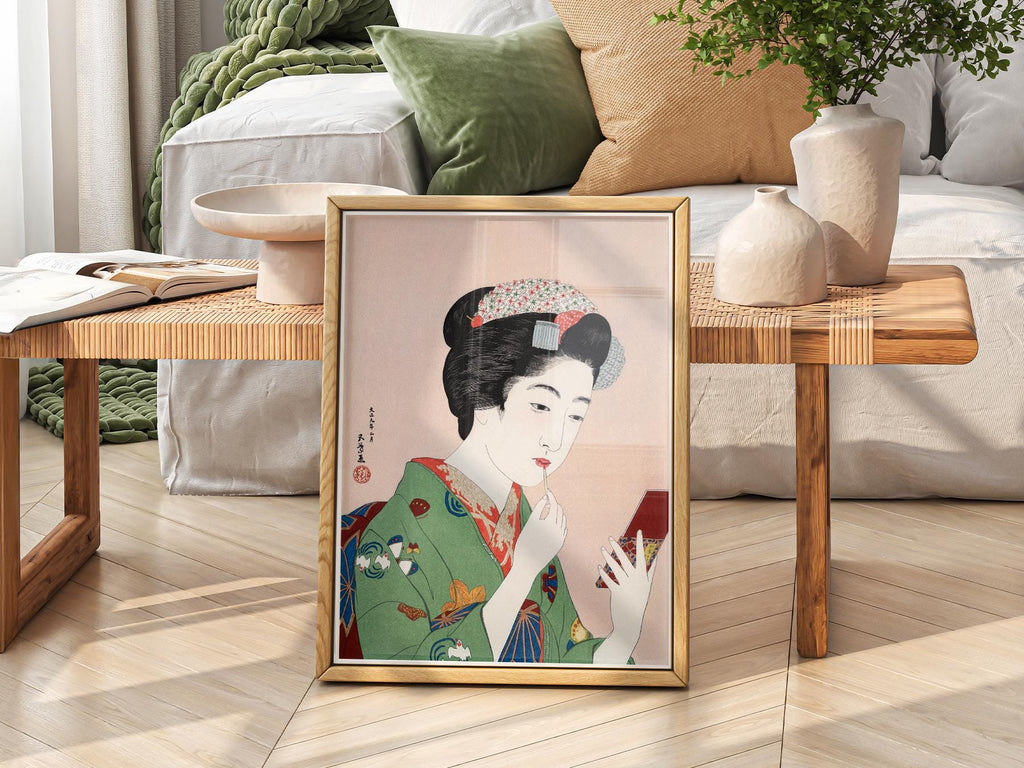Goyo Hashiguchi Woman Applying Lipstick Print – Japanese Ukiyo-e Wall Art