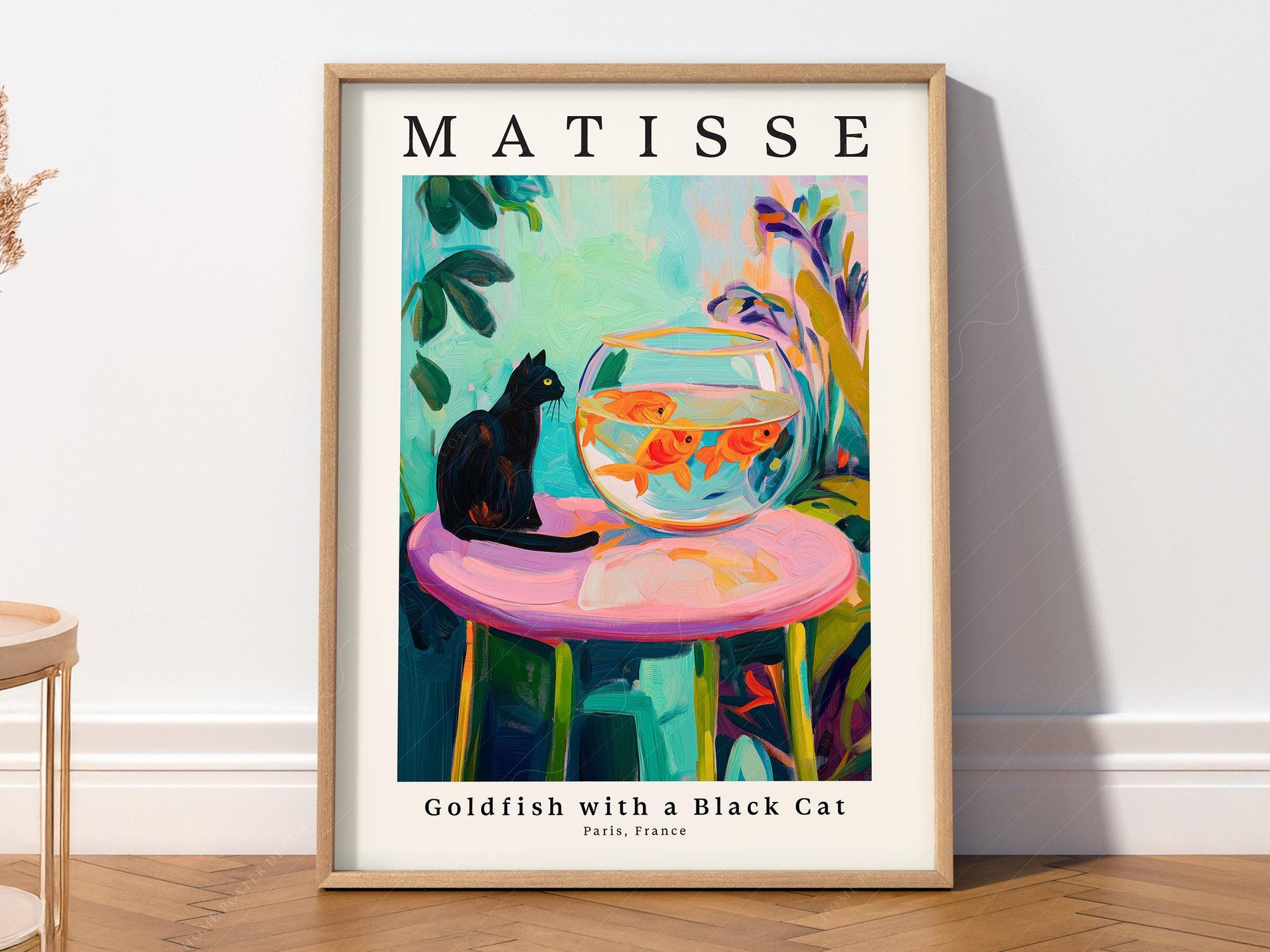 Henri Matisse Goldfish with a Black Cat Print – Colorful Wall Art Poster