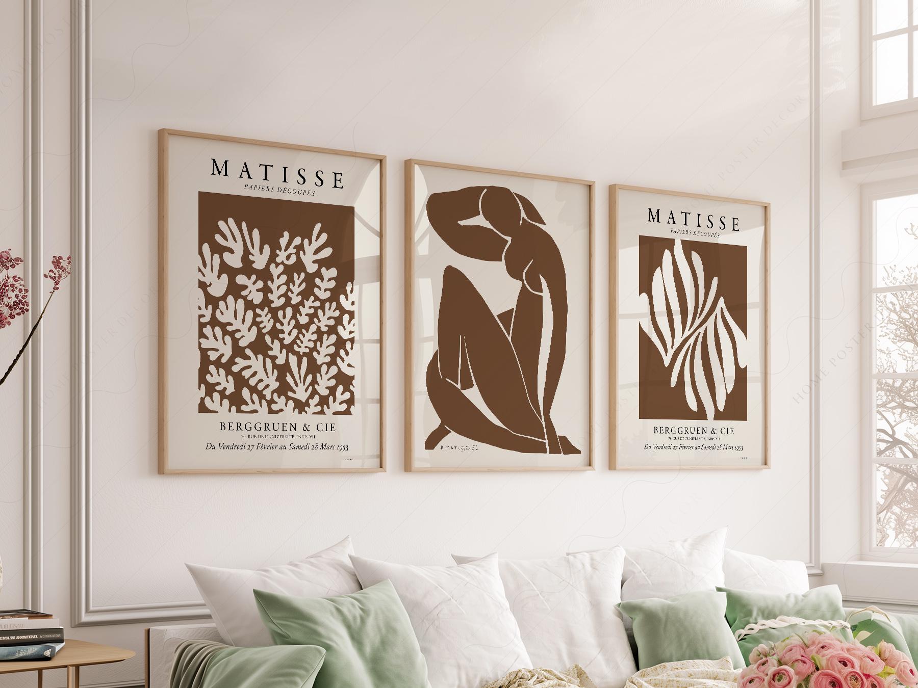 Henri Matisse Set of 3 Art Prints – Neutral Cut-Out Gallery Wall Decor