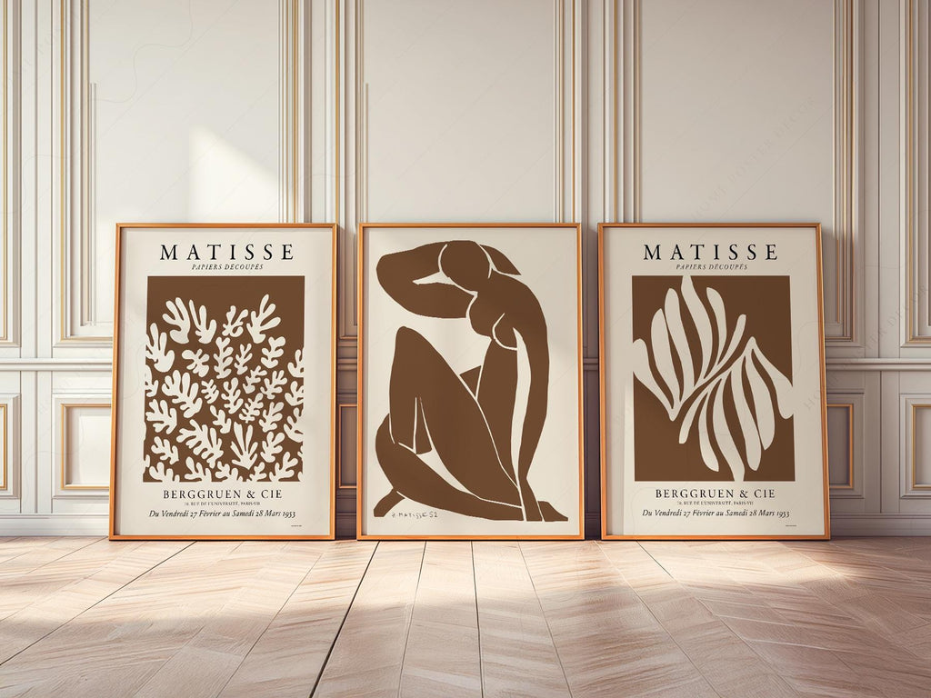 Henri Matisse Set of 3 Art Prints – Neutral Cut-Out Gallery Wall Decor