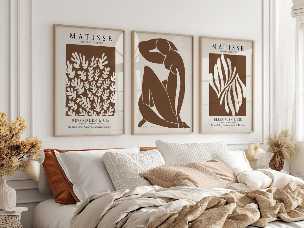 Henri Matisse Set of 3 Art Prints – Neutral Cut-Out Gallery Wall Decor
