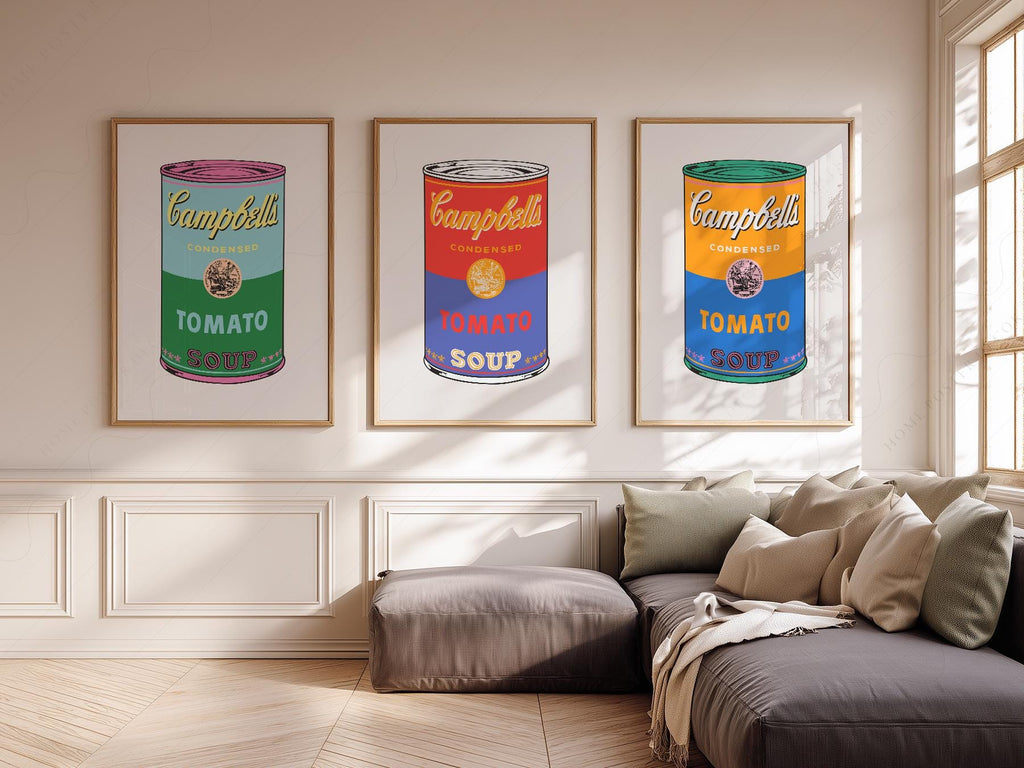 Andy Warhol Campbell's Soup Cans Print Set – Pop Art Kitchen Wall Decor