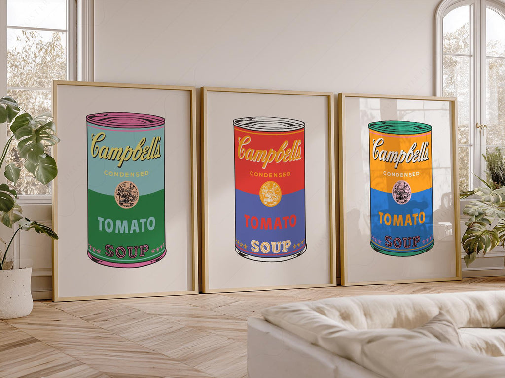 Andy Warhol Campbell's Soup Cans Print Set – Pop Art Kitchen Wall Decor