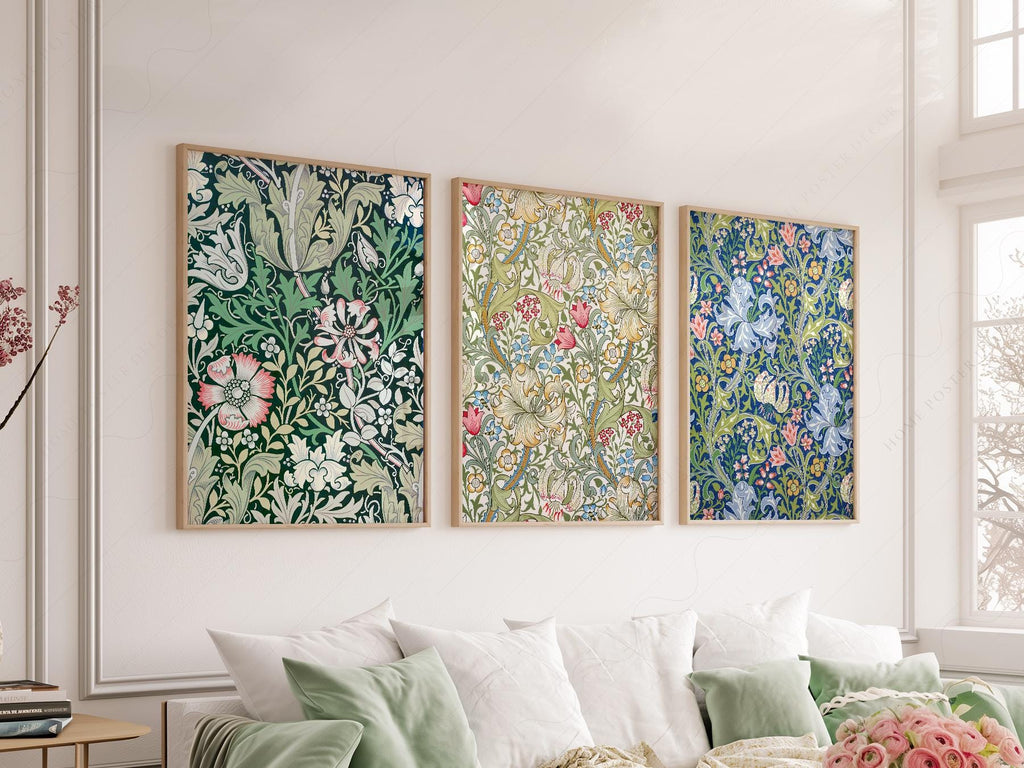 William Morris Print Set of 3 – Botanical Gallery Wall Art Posters