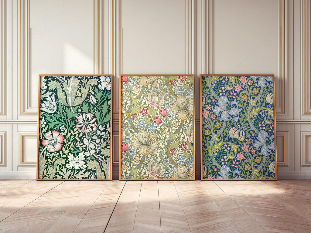 William Morris Print Set of 3 – Botanical Gallery Wall Art Posters