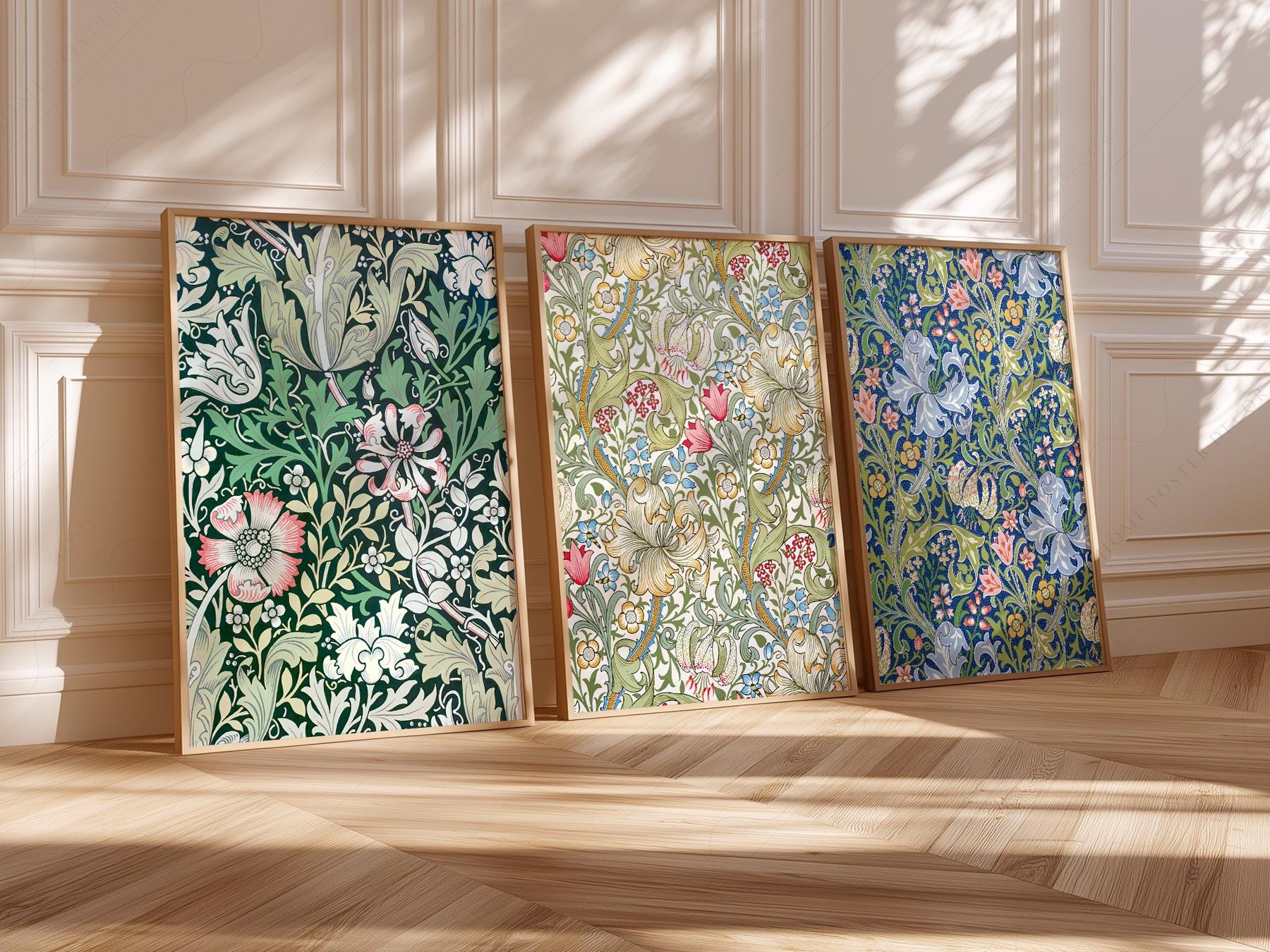 William Morris Print Set of 3 – Botanical Gallery Wall Art Posters