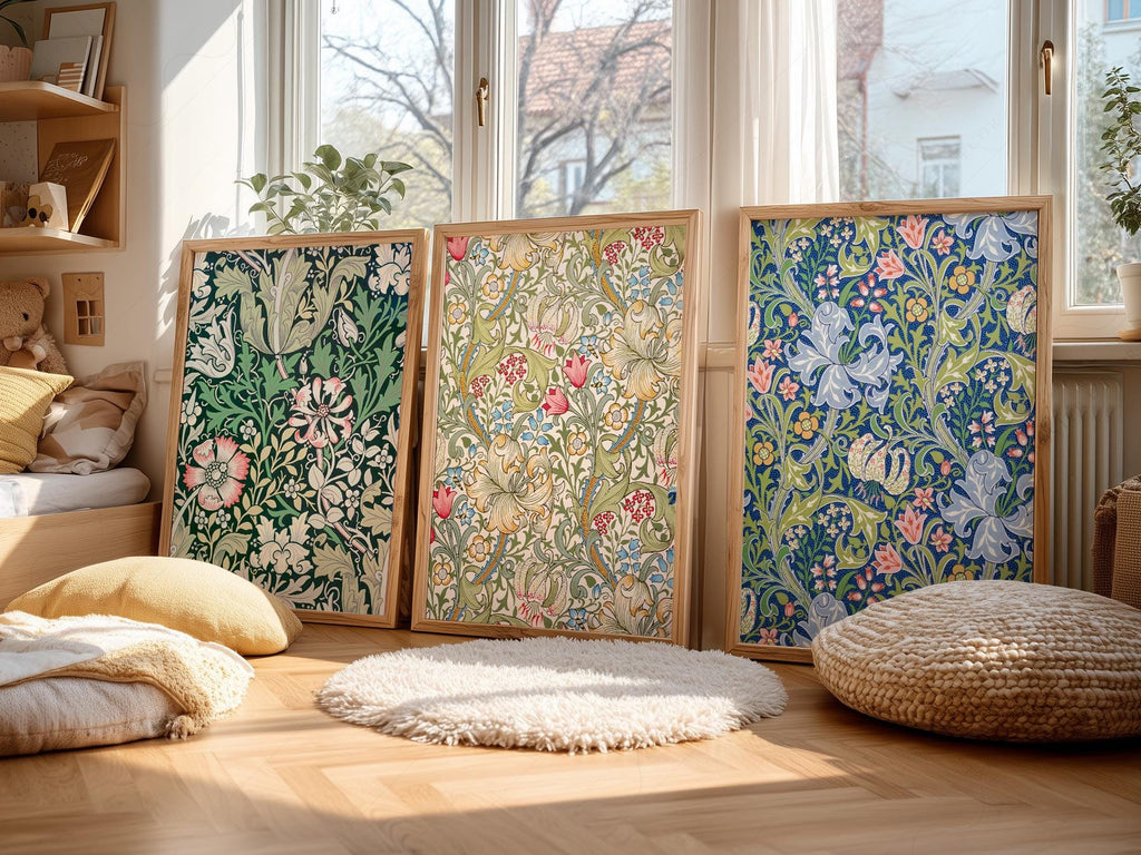 William Morris Print Set of 3 – Botanical Gallery Wall Art Posters