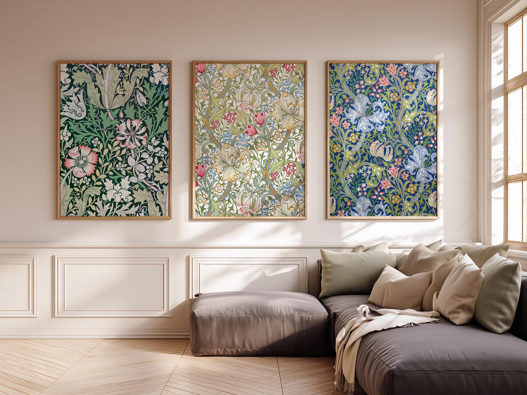 William Morris Print Set of 3 – Botanical Gallery Wall Art Posters