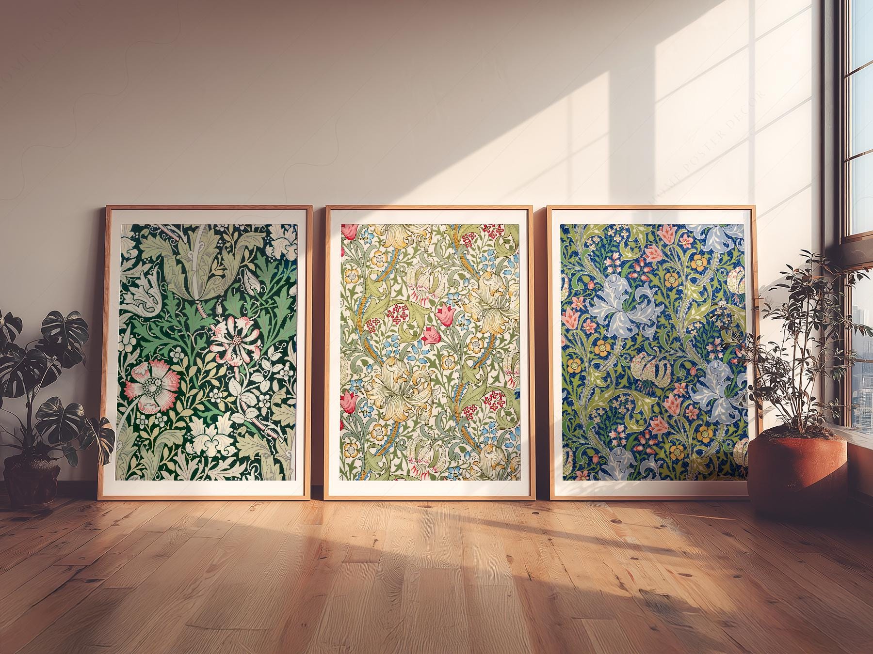 William Morris Print Set of 3 – Botanical Gallery Wall Art Posters