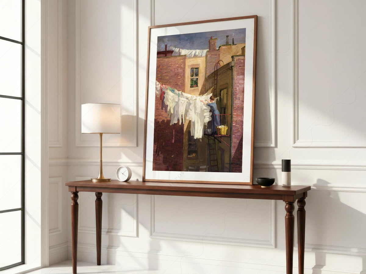 John Sloan A Woman's Work Art Print – Vintage New York City Wall Decor