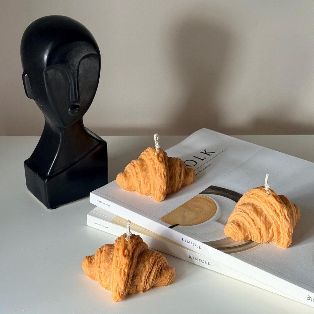 Croissant Sculptural Soy Candle, Decorative Pastry Candle