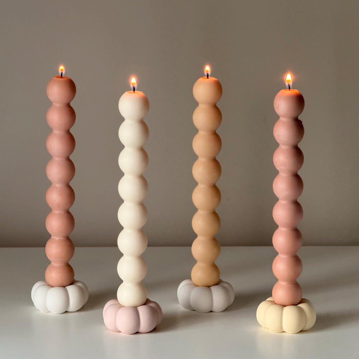 Flower Candlestick Holder: Jesmonite Table Decor