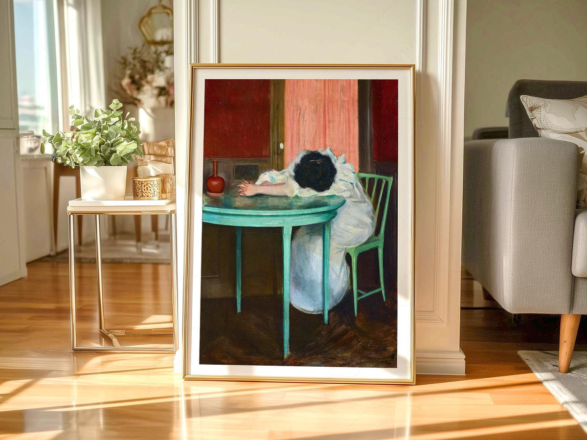Ramon Casas, Tired Art Print – Moody Vintage Portrait Wall Decor