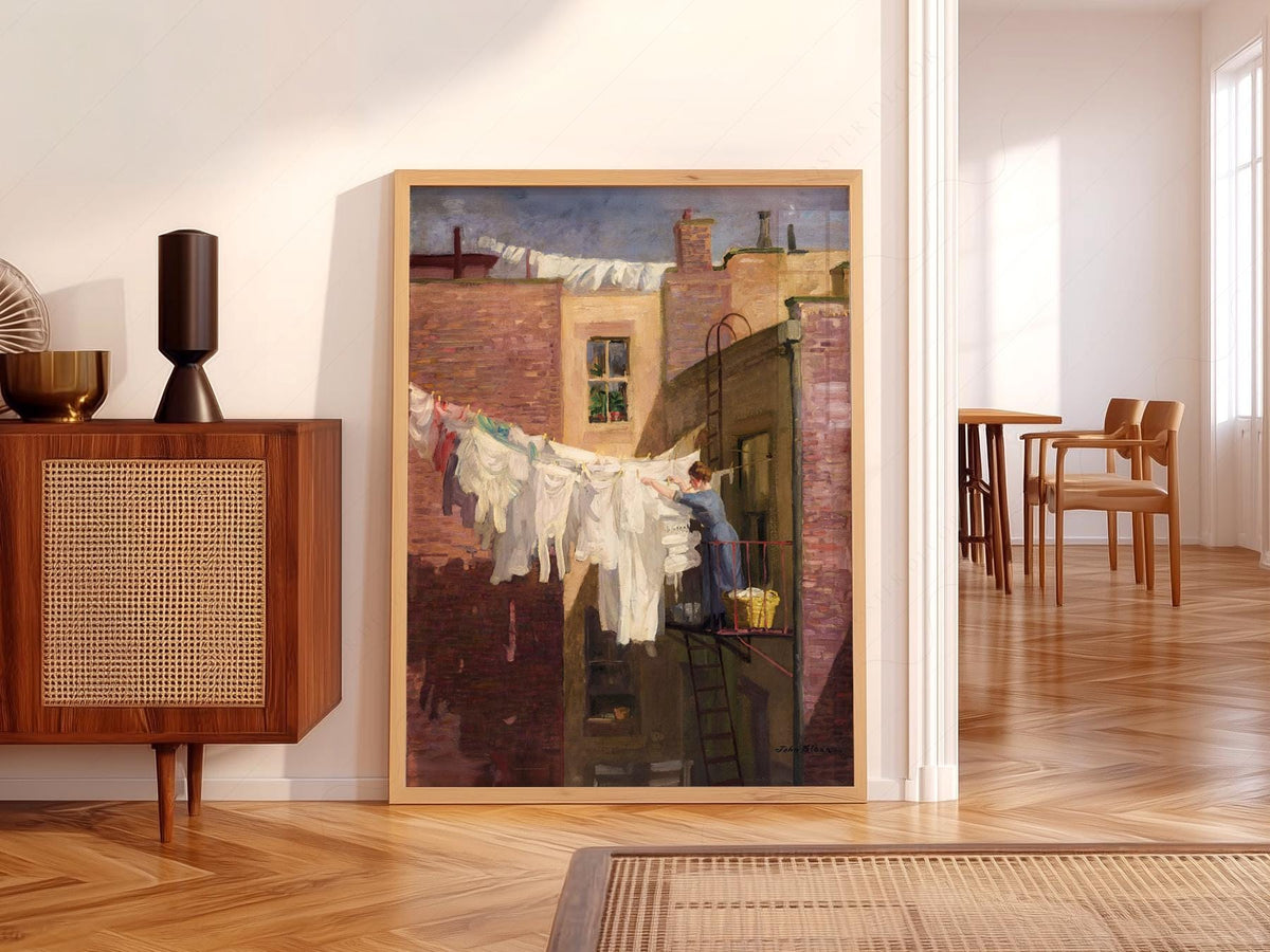 John Sloan A Woman's Work Art Print – Vintage New York City Wall Decor