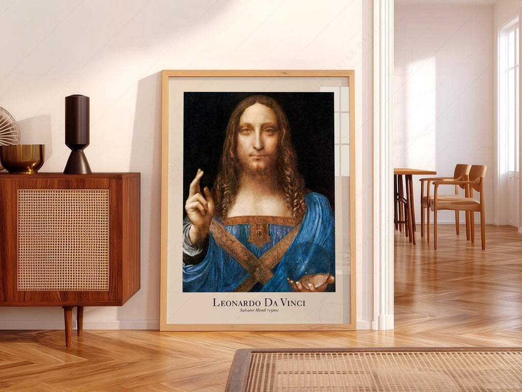 Leonardo da Vinci Salvator Mundi Art Print – Renaissance Wall Art Poster