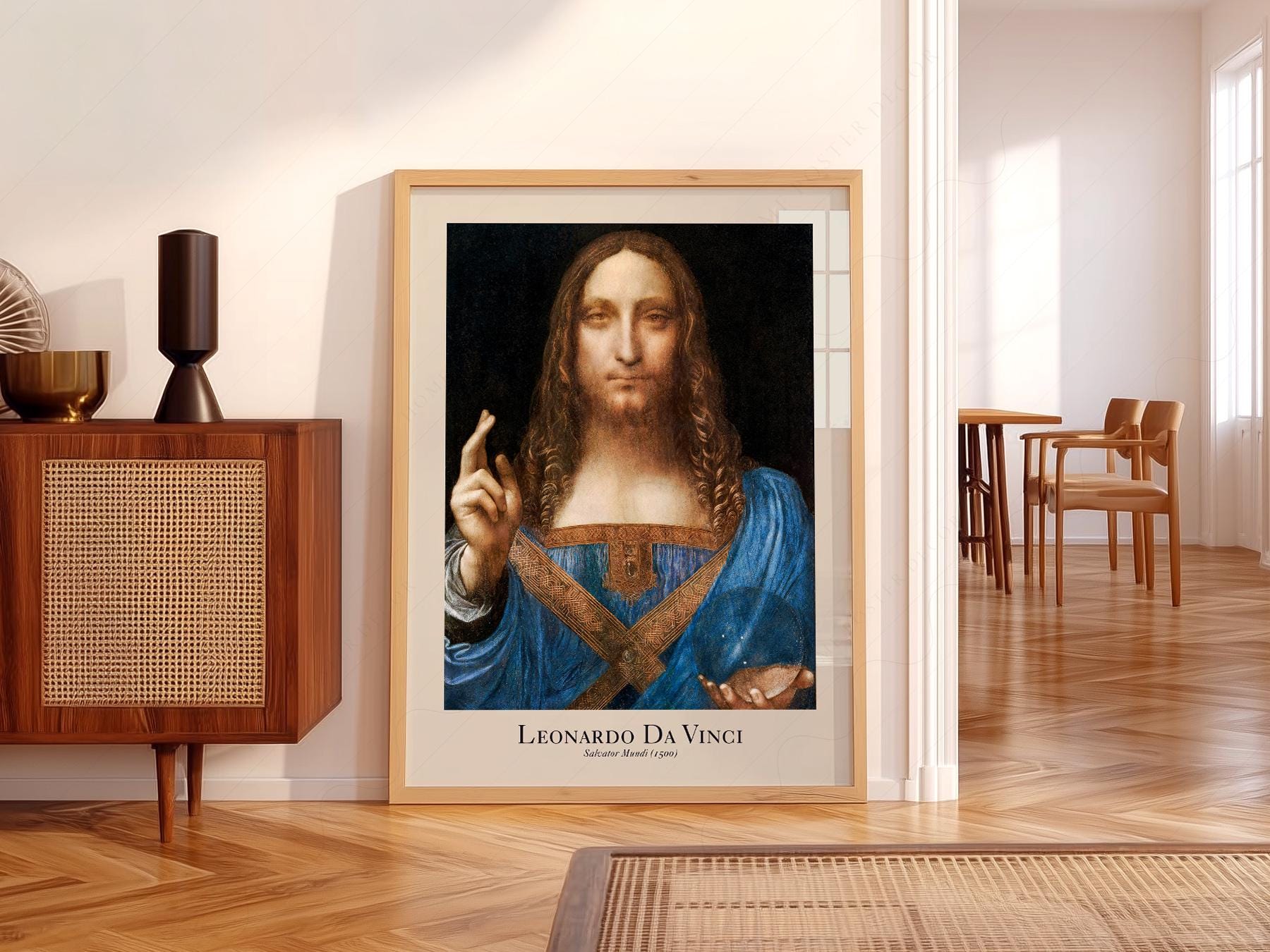 Leonardo da Vinci Salvator Mundi Art Print – Renaissance Wall Art Poster