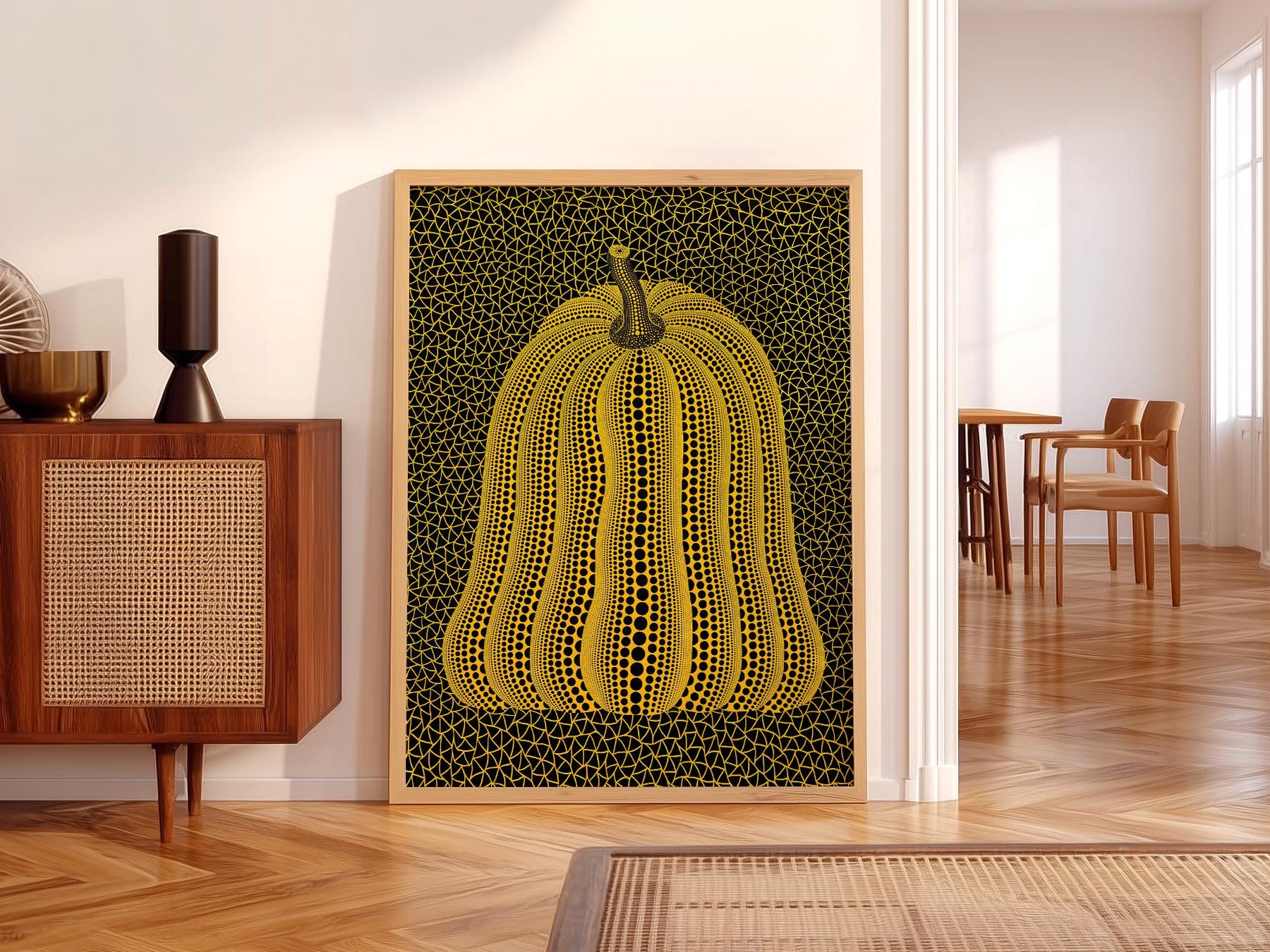 Yayoi Kusama Pumpkin Print – Dots and Nets Japanese Contemporary Art Poster
