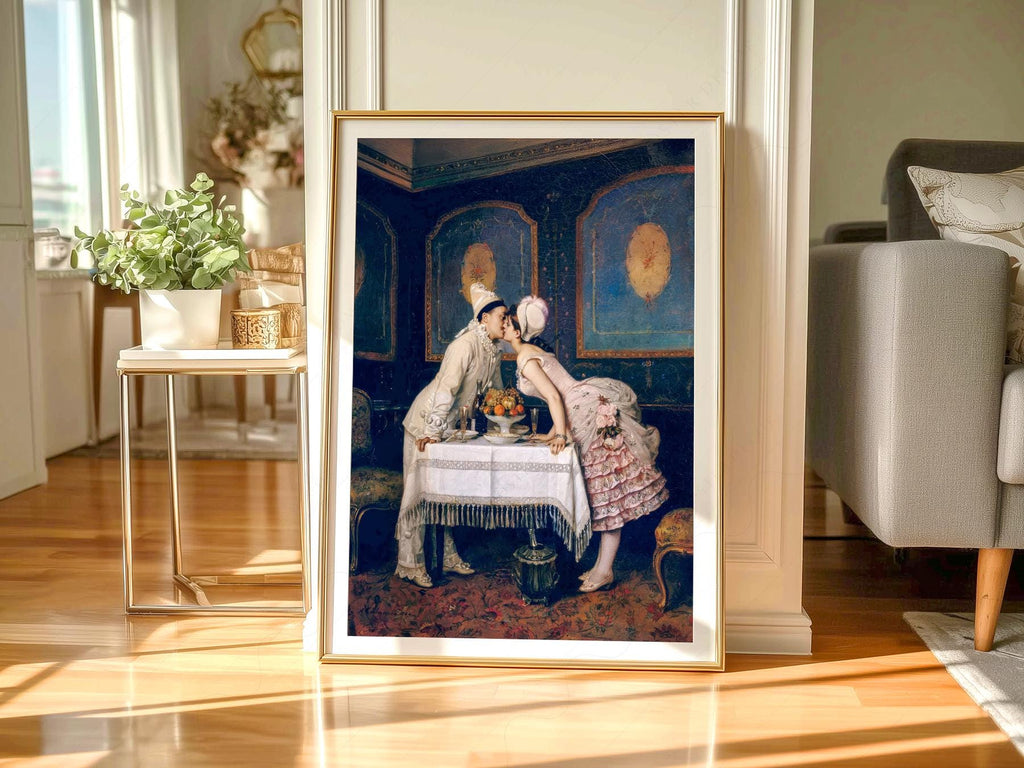 Auguste Toulmouche The Kiss – Romantic Victorian Wall Decor
