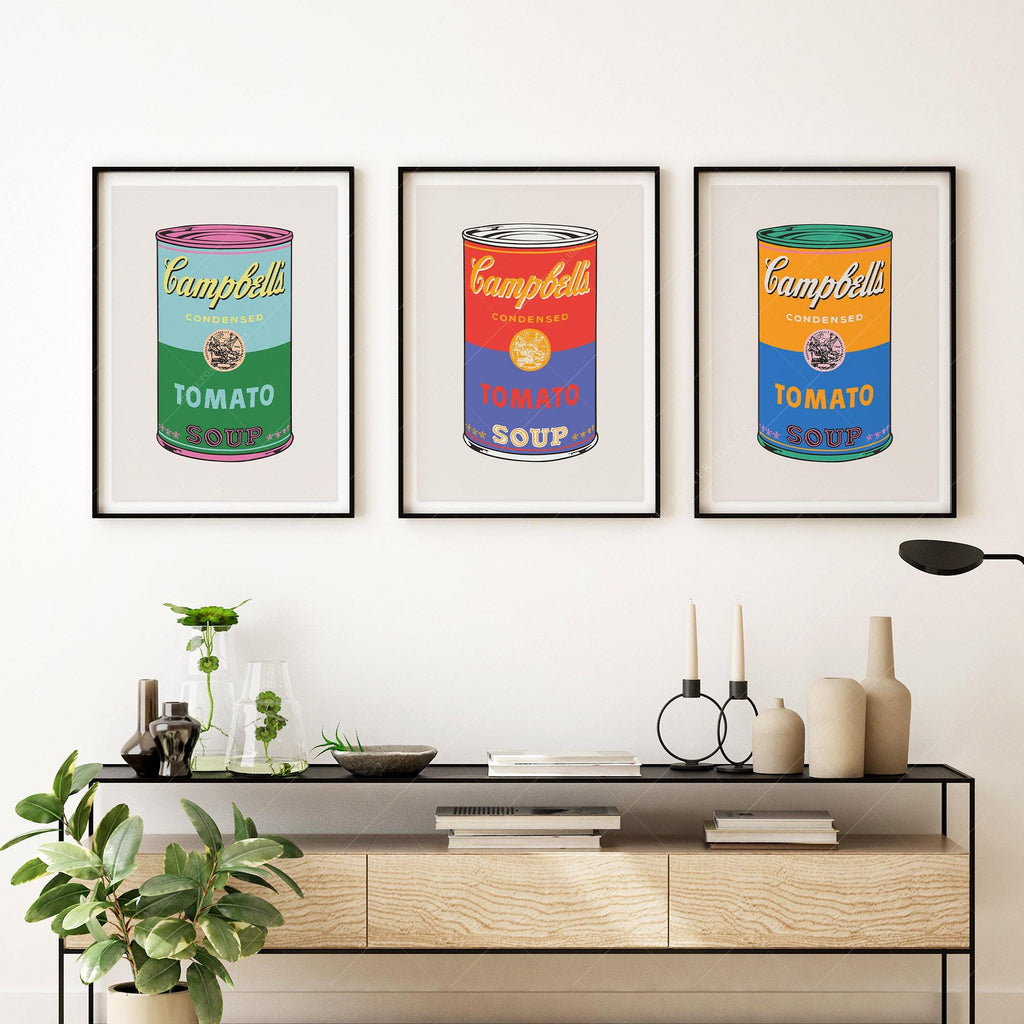 Andy Warhol Campbell's Soup Cans Print Set – Pop Art Kitchen Wall Decor