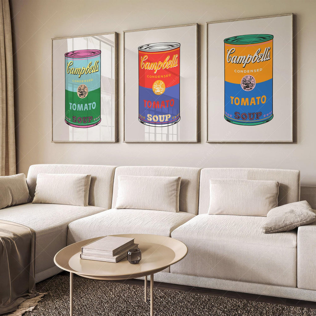 Andy Warhol Campbell's Soup Cans Print Set – Pop Art Kitchen Wall Decor