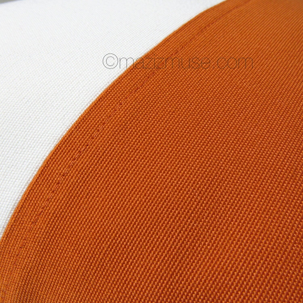 Housse de coussin d'extérieur orange moderne, housse de coussin décorative toscane Sunbrella