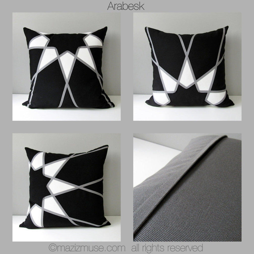 Geometric Grey & Lime Green Outdoor Sunbrella Pillow Cover