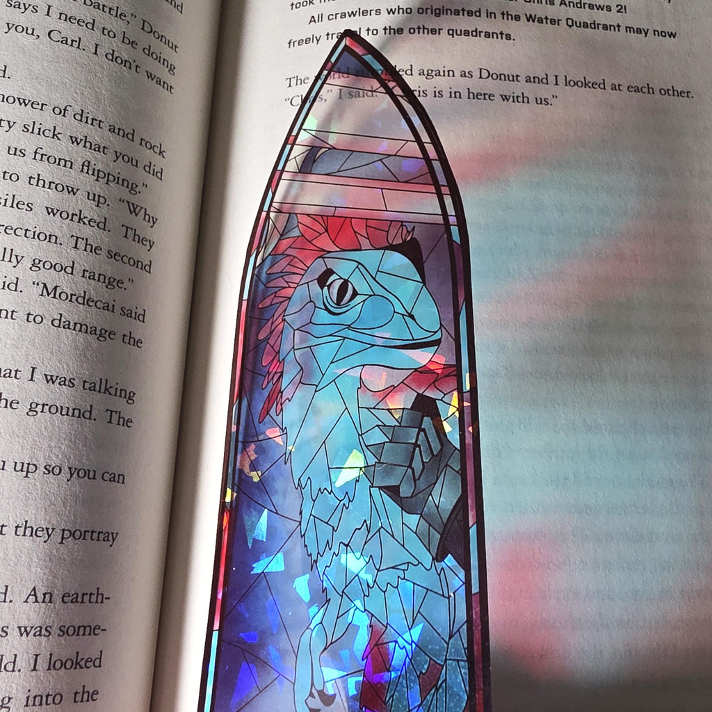 Dungeon Crawler Carl Stained Glass Style Bookmark: Mongo (Handmade with Holographic Art) 3