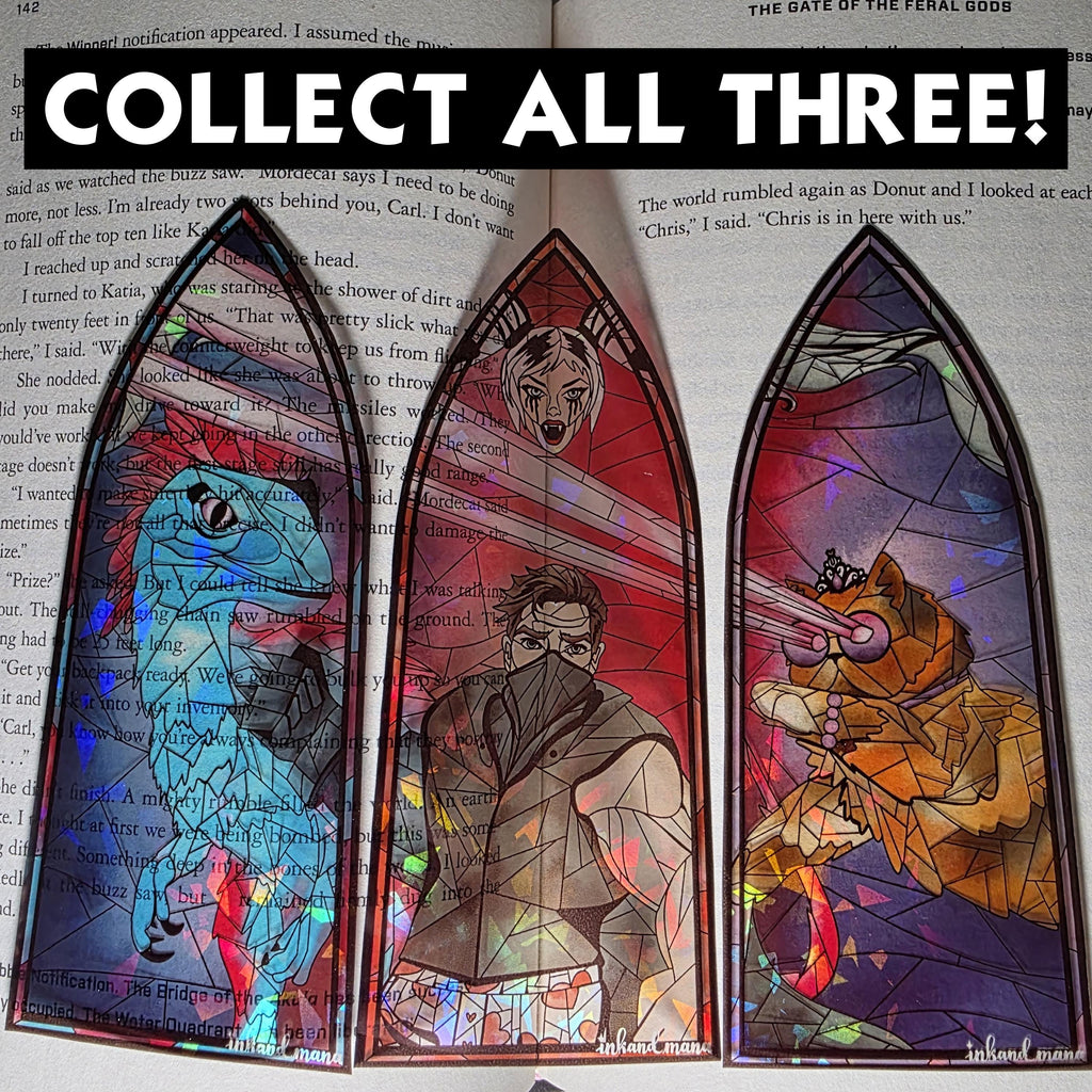 Dungeon Crawler Carl Stained Glass Style Bookmark: Mongo (Handmade with Holographic Art) 2