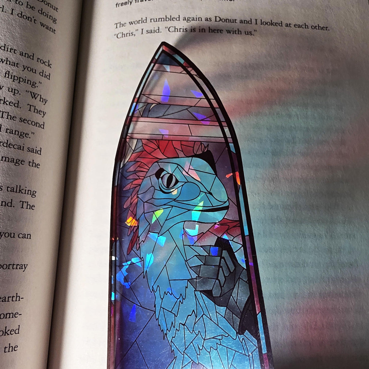 Dungeon Crawler Carl Stained Glass Style Bookmark: Mongo (Handmade with Holographic Art) 10