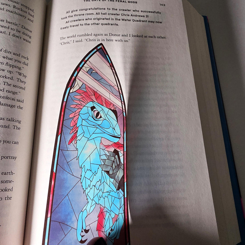 Dungeon Crawler Carl Stained Glass Style Bookmark: Mongo (Handmade with Holographic Art) 13