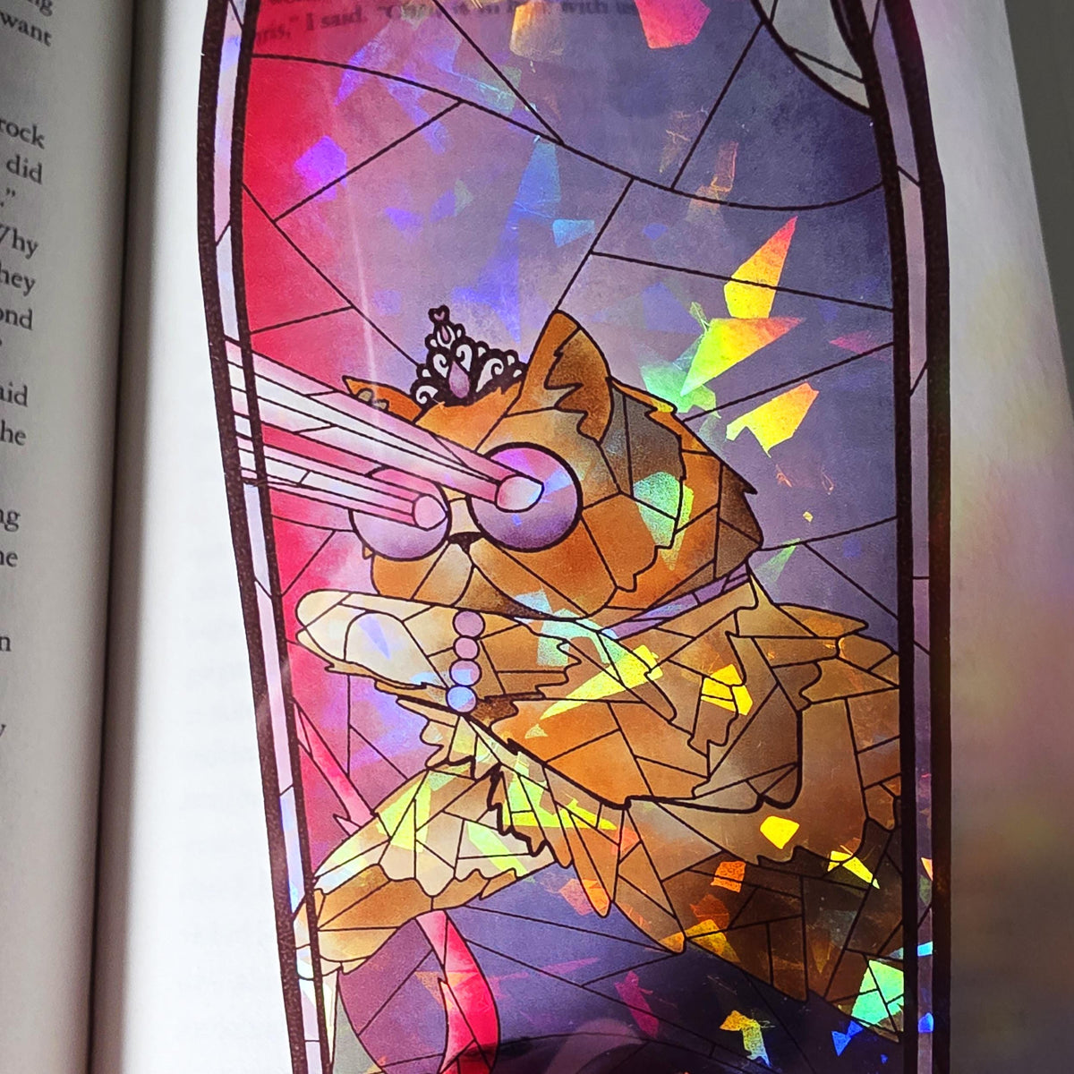 Dungeon Crawler Carl Stained Glass Style Bookmark: Princess Donut (Handmade with Holographic Art) 10