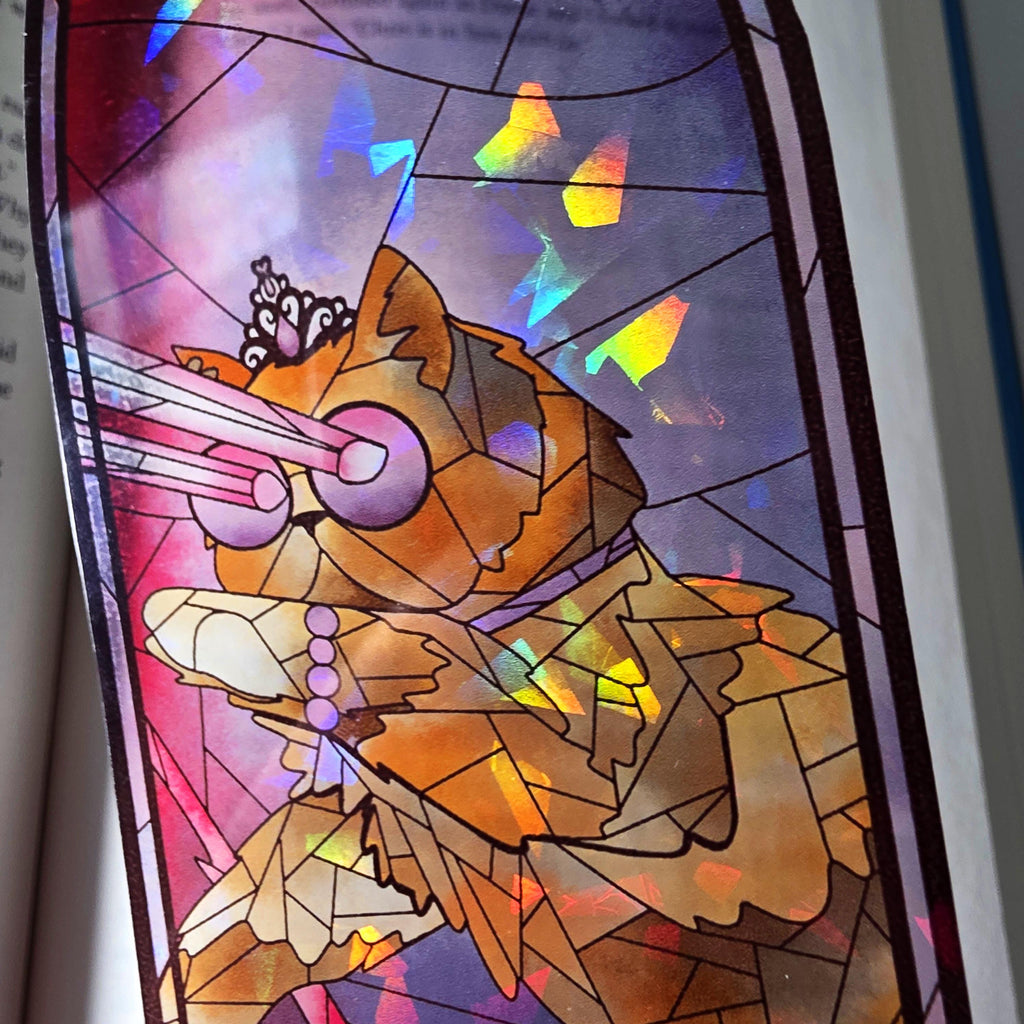 Dungeon Crawler Carl Stained Glass Style Bookmark: Princess Donut (Handmade with Holographic Art) 3