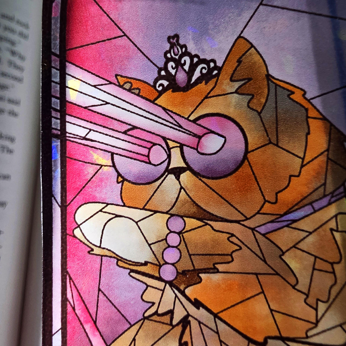 Dungeon Crawler Carl Stained Glass Style Bookmark: Princess Donut (Handmade with Holographic Art) 16