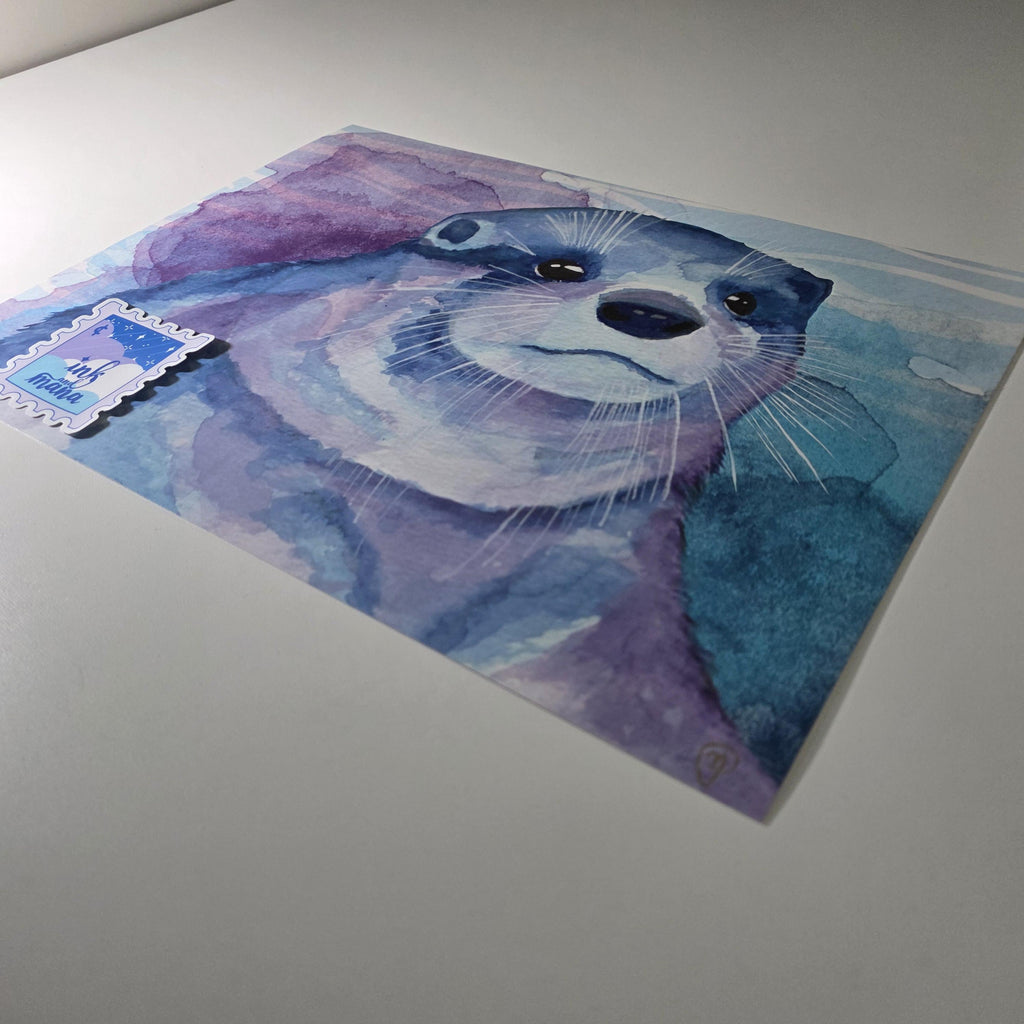 Otter Watercolour Art Print - 12" x 16" Nature Inspired Artwork 9