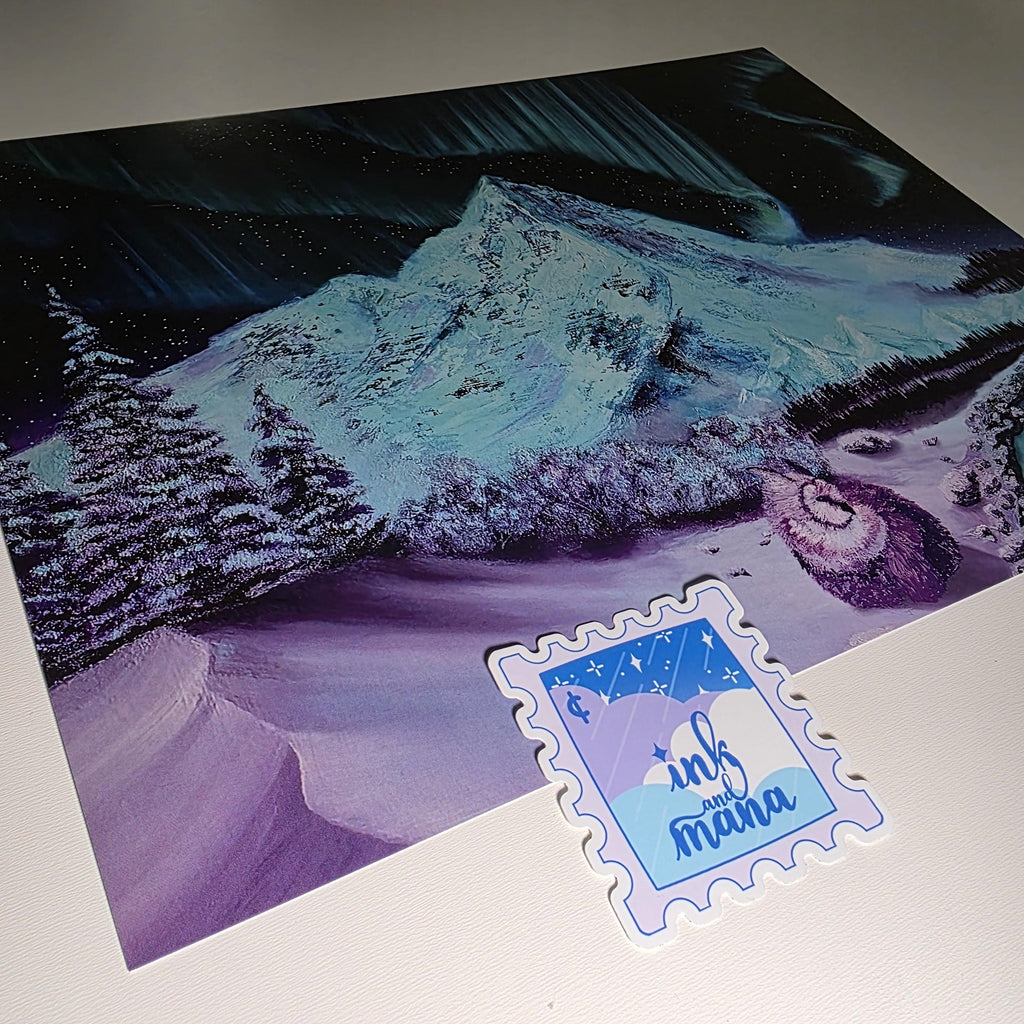 Fantasy Northern Lights Art Print - 12" x 16" Dungeons and Dragons Inspired Artwork 11
