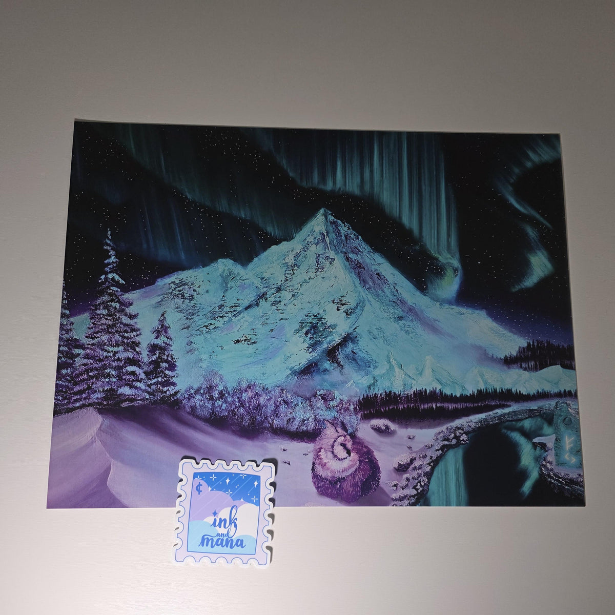 Fantasy Northern Lights Art Print - 12" x 16" Dungeons and Dragons Inspired Artwork 16