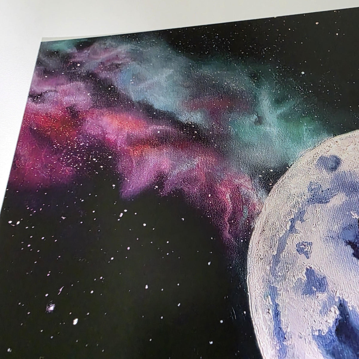 Fantasy Dragon Galaxy Art Print - 12" x 16" Moon and Nebula Artwork 3