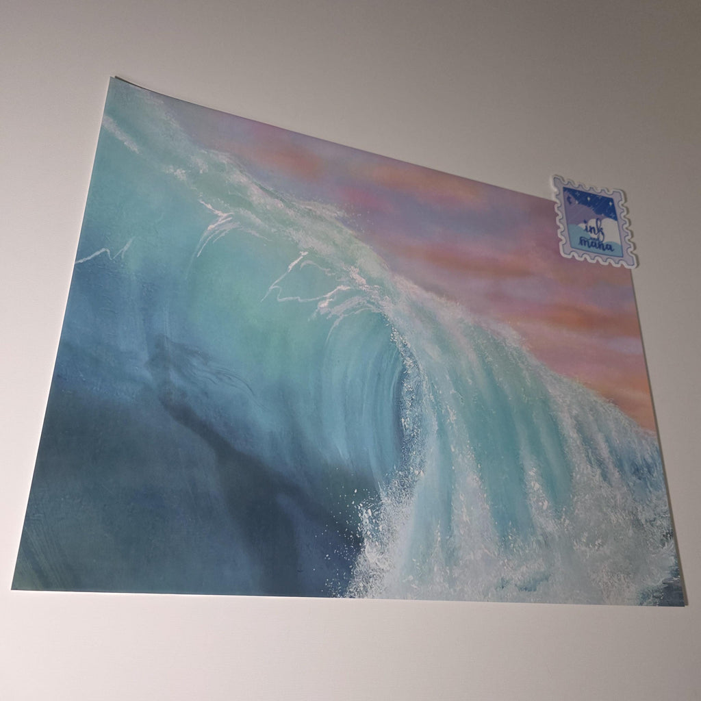 Mermaid Wave Art Print "Serenity" - 12" x 16" Ocean Wall Art 10