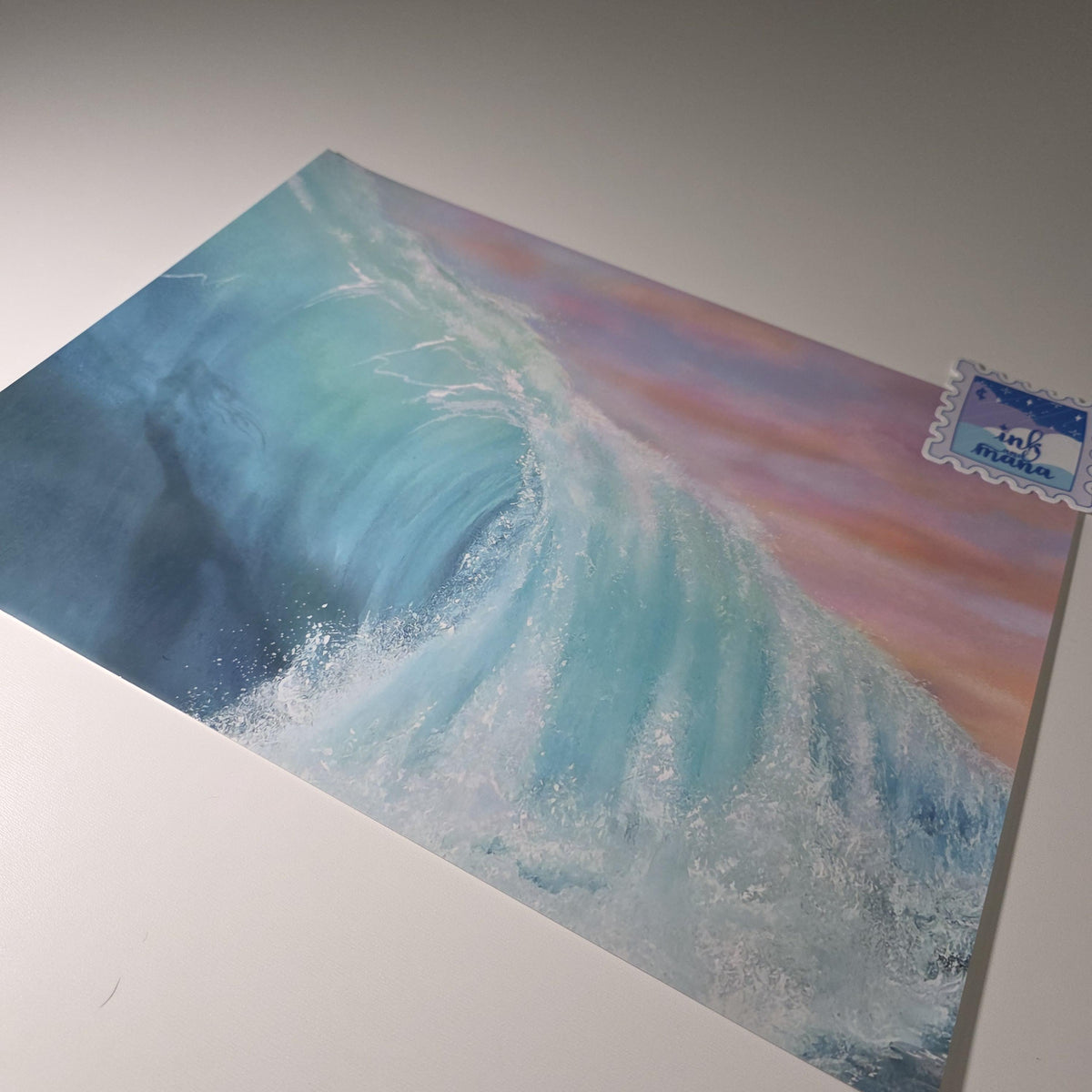 Mermaid Wave Art Print "Serenity" - 12" x 16" Ocean Wall Art 12
