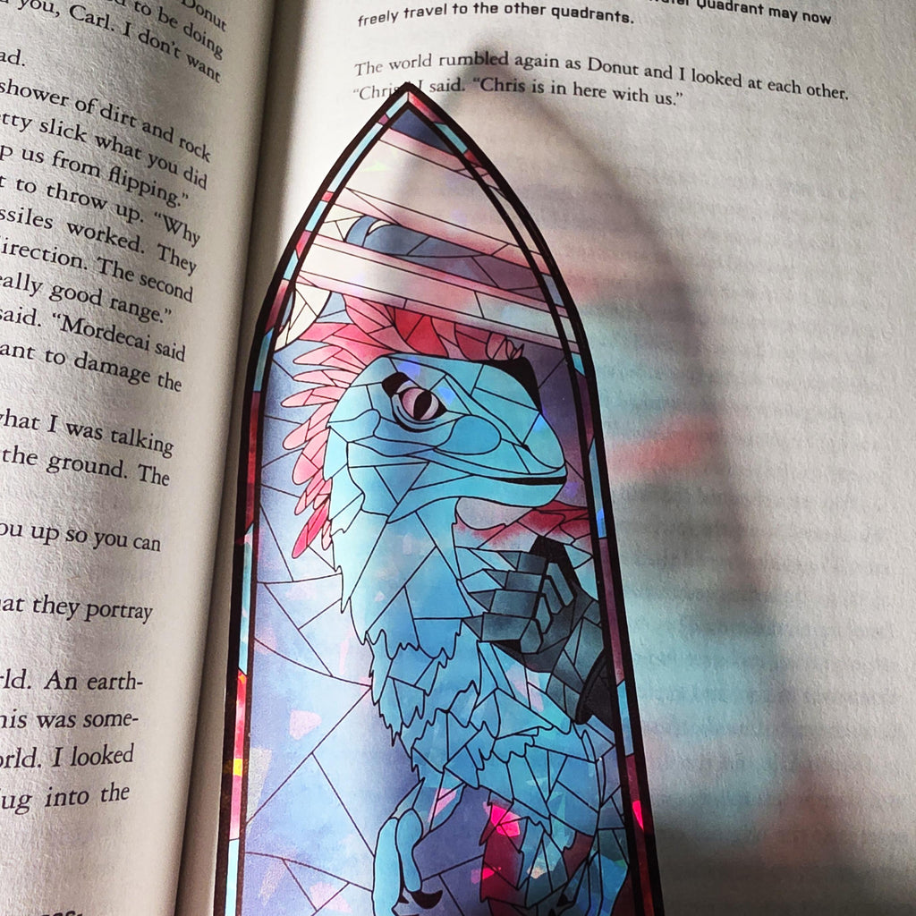 Dungeon Crawler Carl Stained Glass Style Bookmark: Mongo (Handmade with Holographic Art) 7