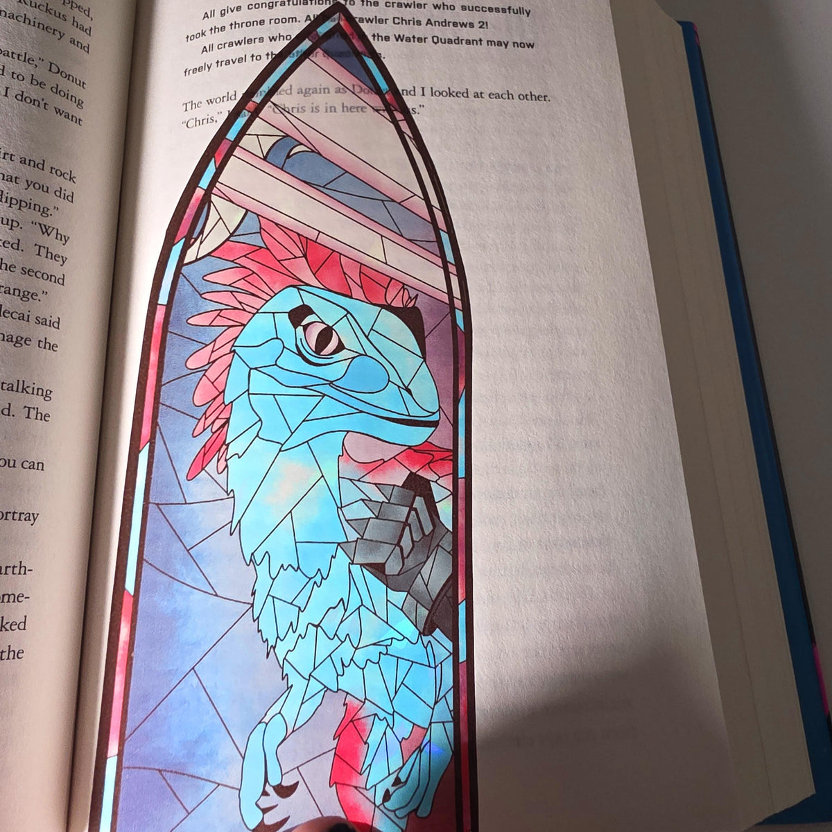 Dungeon Crawler Carl Stained Glass Style Bookmark: Mongo (Handmade with Holographic Art) 14