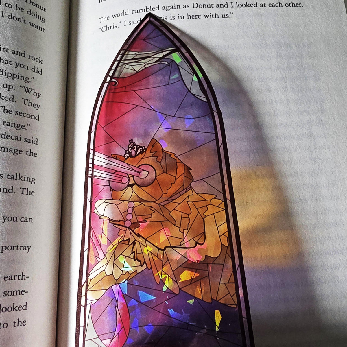 Dungeon Crawler Carl Stained Glass Style Bookmark: Princess Donut (Handmade with Holographic Art)