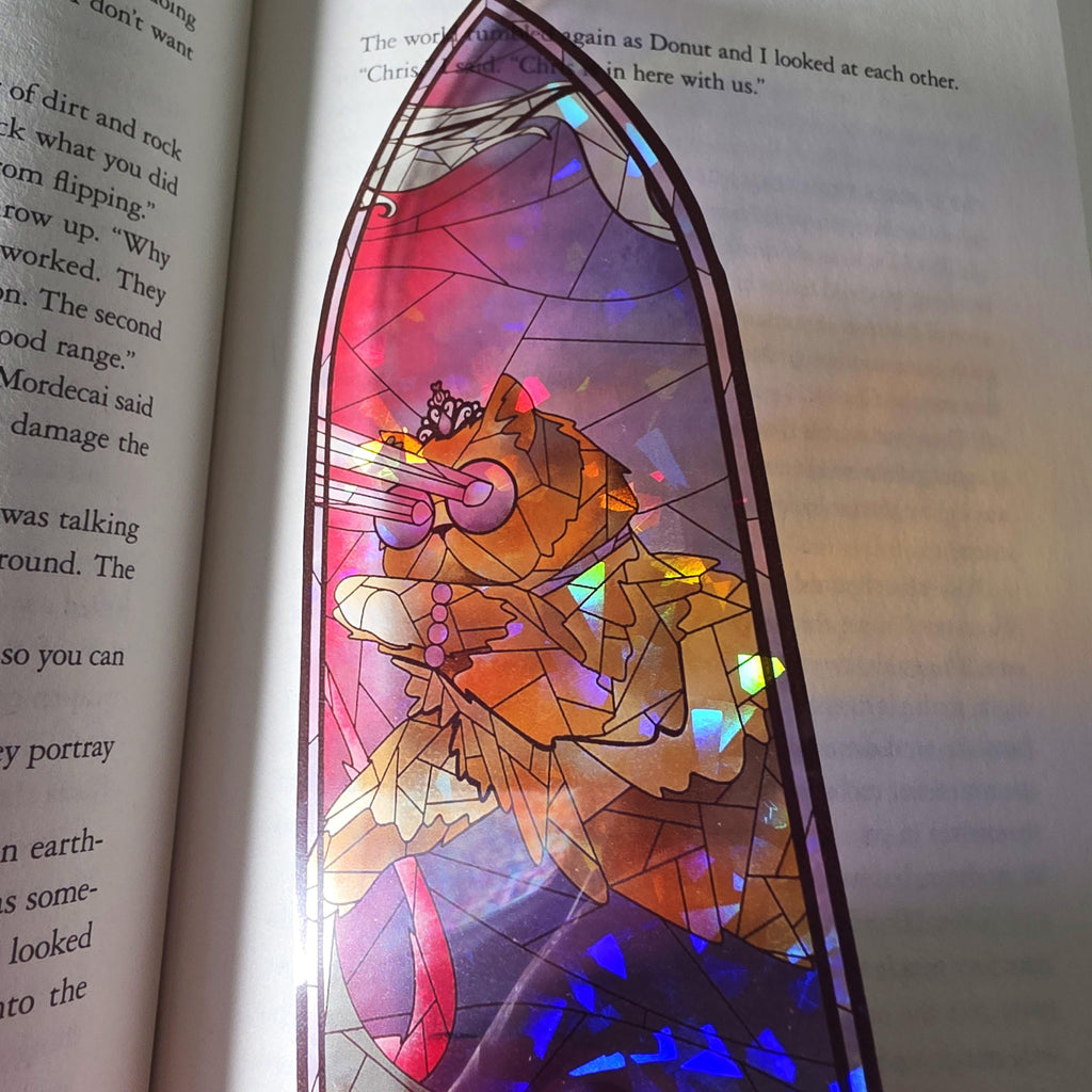 Dungeon Crawler Carl Stained Glass Style Bookmark: Princess Donut (Handmade with Holographic Art) 14
