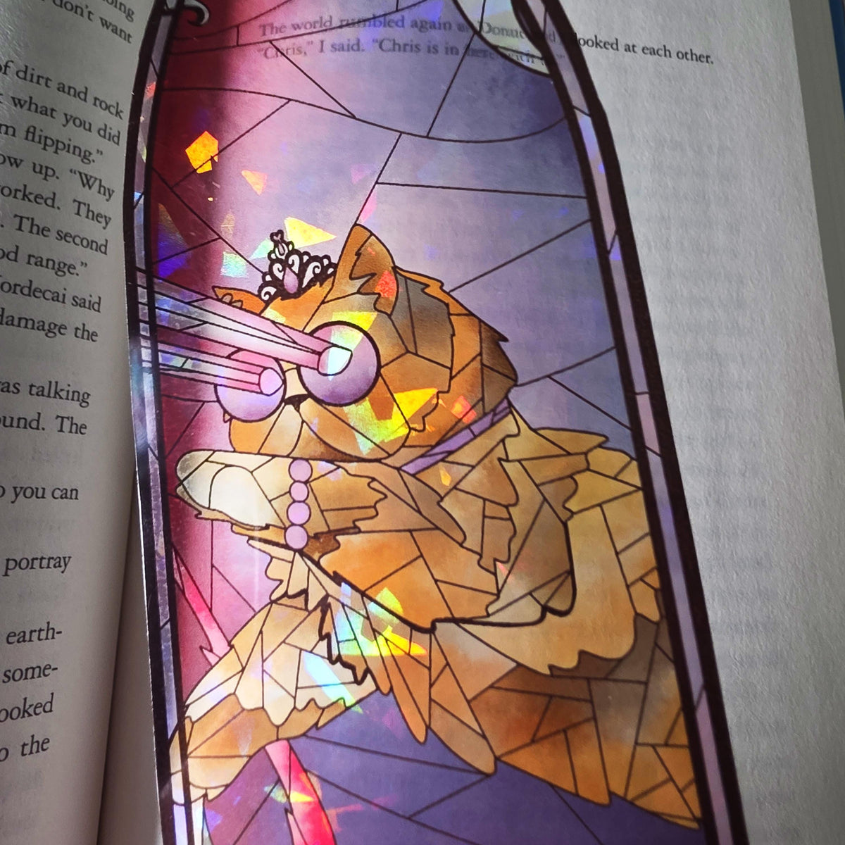 Dungeon Crawler Carl Stained Glass Style Bookmark: Princess Donut (Handmade with Holographic Art) 8
