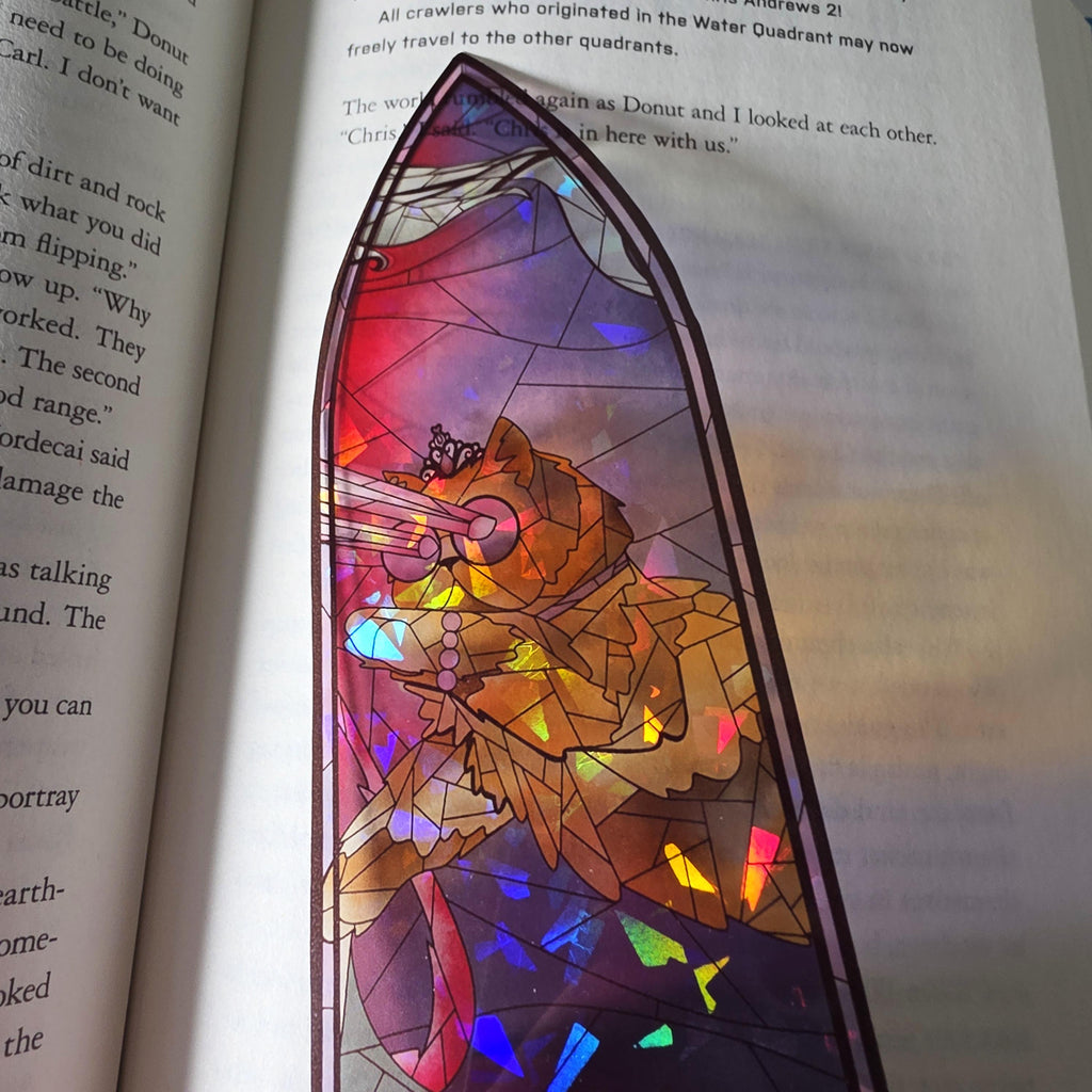Dungeon Crawler Carl Stained Glass Style Bookmark: Princess Donut (Handmade with Holographic Art) 4