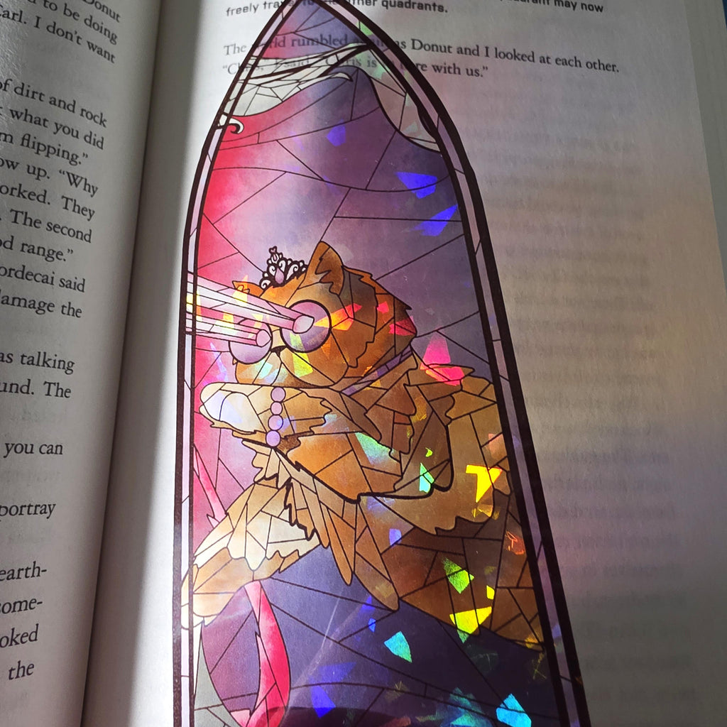 Dungeon Crawler Carl Stained Glass Style Bookmark: Princess Donut (Handmade with Holographic Art) 12