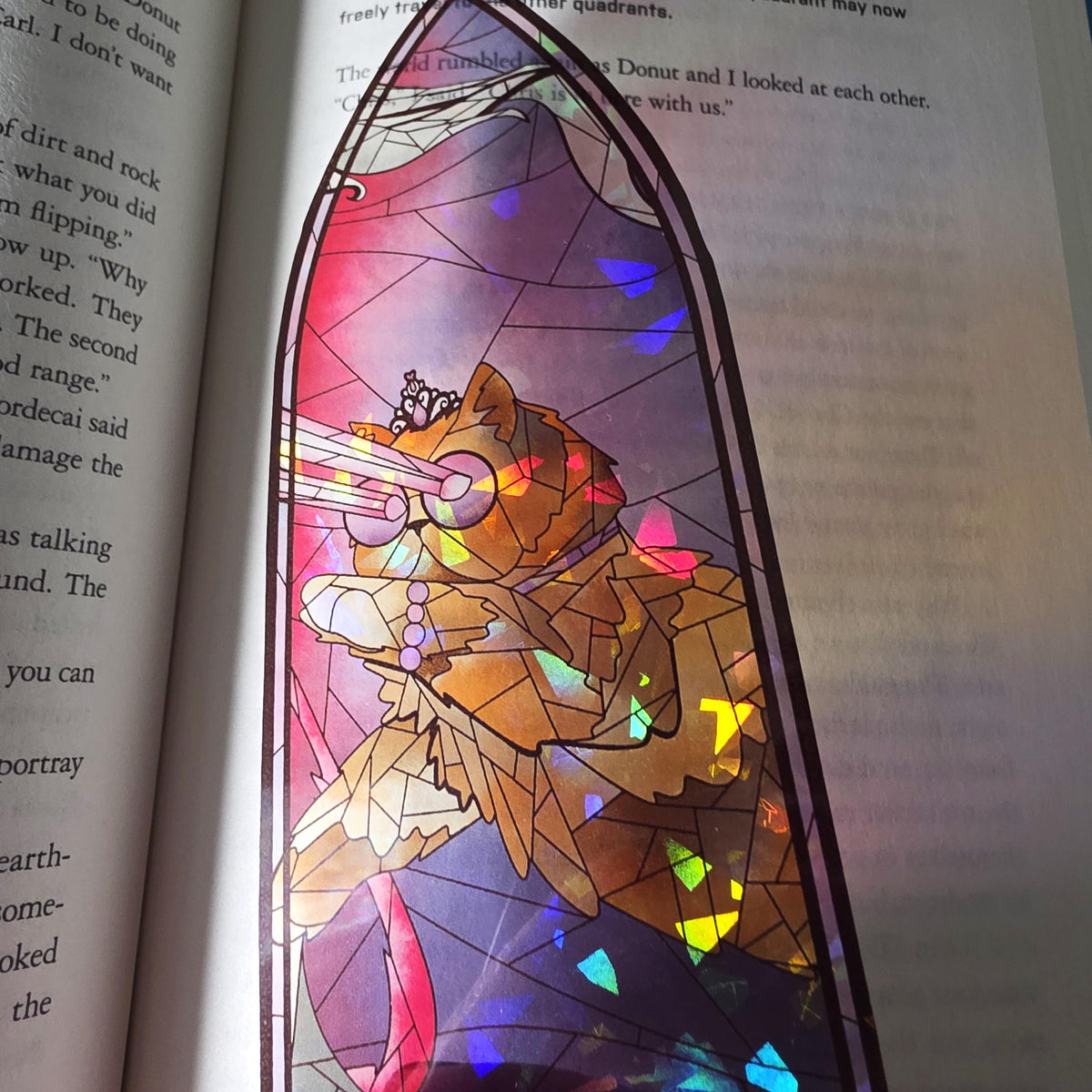 Dungeon Crawler Carl Stained Glass Style Bookmark: Princess Donut (Handmade with Holographic Art) 12